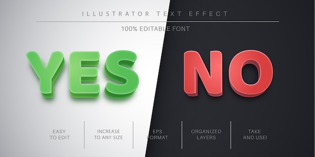 Vector sí y ahora efecto de texto editable, estilo de fuente