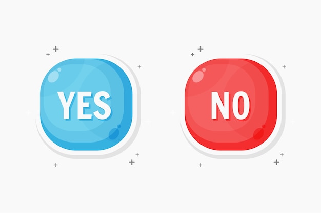 Sí y sin diseño de icono de botón
