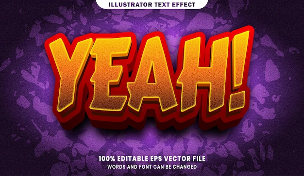 Sí efecto de estilo de texto editable 3d