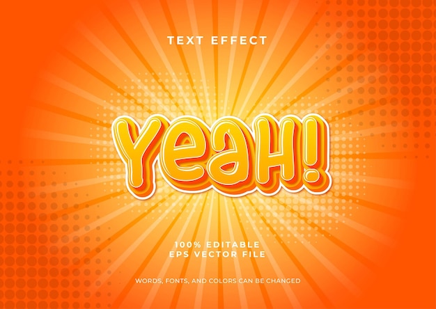 Sí efecto de texto editable naranja