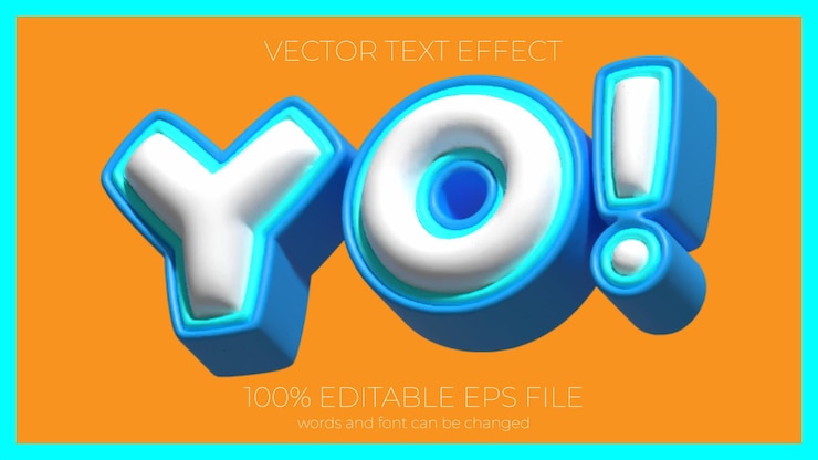 Vector sí estilo de efecto de texto editable eps efecto de texto editable
