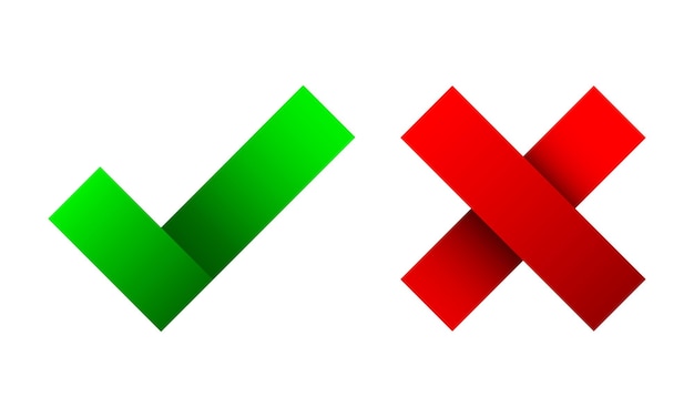 Sí y sin marcas de verificación Ilustración vectorial
