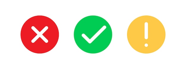 Sí y No hay señales de icono