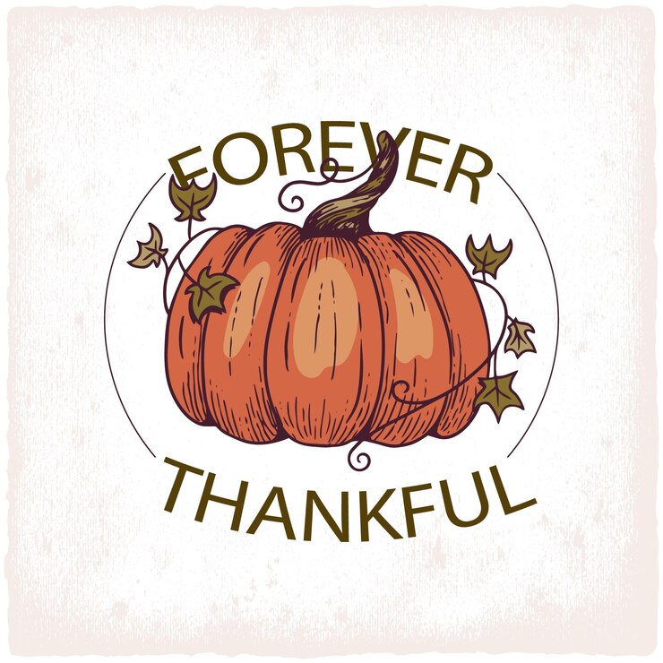 Para siempre la calabaza agradecida Cita de Acción de Gracias
