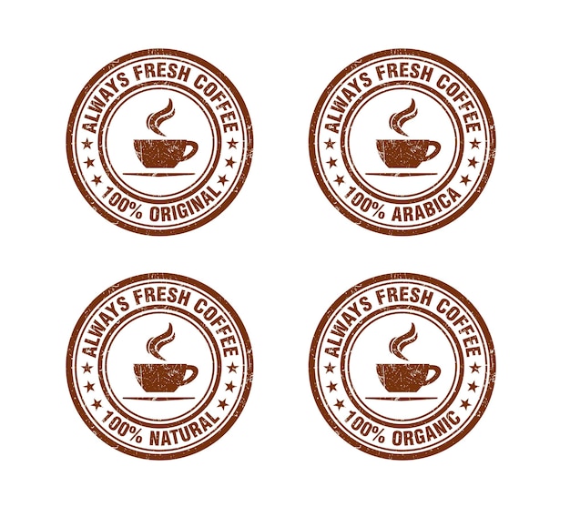 Siempre un juego de sellos de café fresco