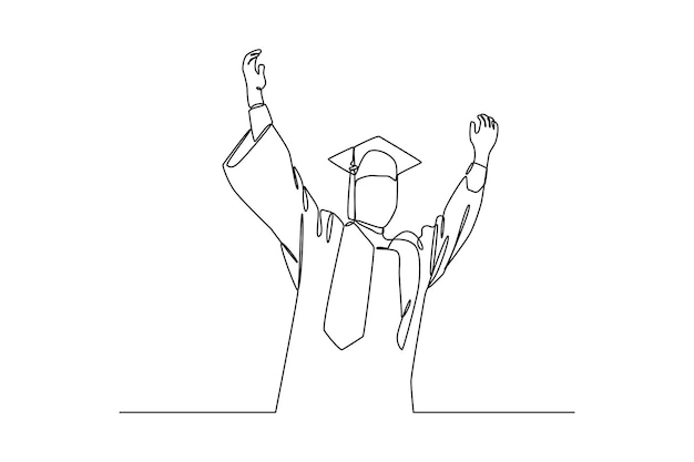 Siéntete tan feliz en la graduación Dibujos animados pequeño grupo plano de estudiantes graduados felices personajes celebrando la graduación con educación escolar o universitaria en blanco y negro