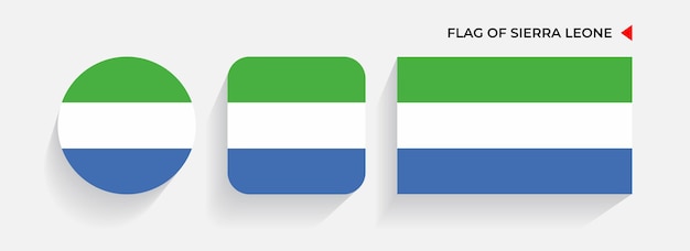 Sierra Leona dispuesta en formas redondas, cuadradas y rectangulares