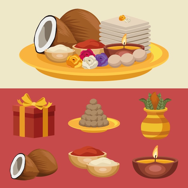 Siete iconos de bhai dooj