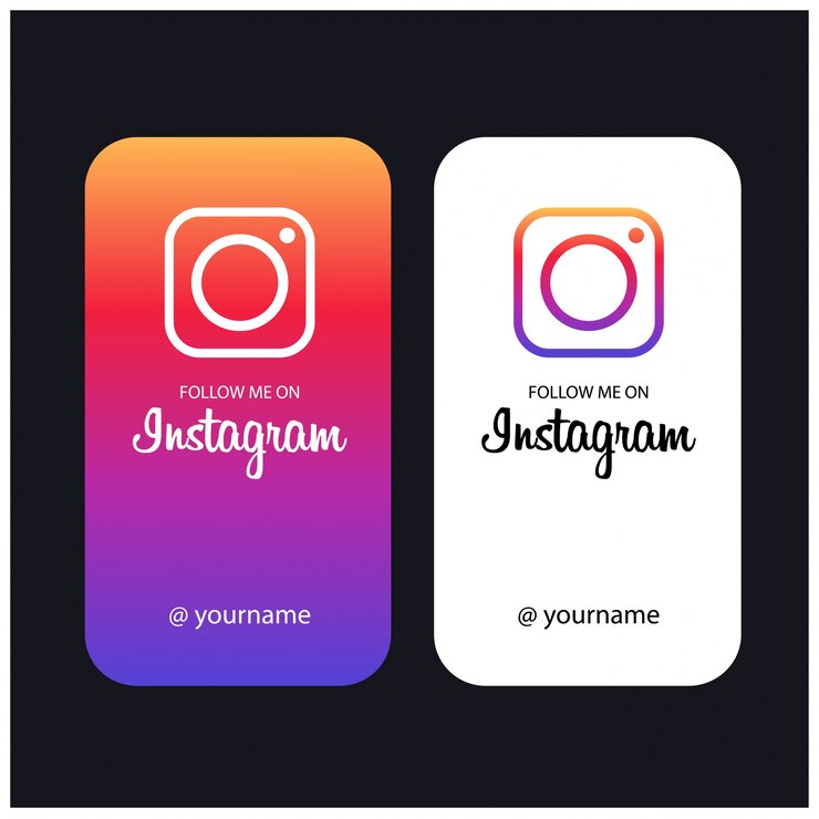 Vector sígame en las tarjetas creativas de instagram