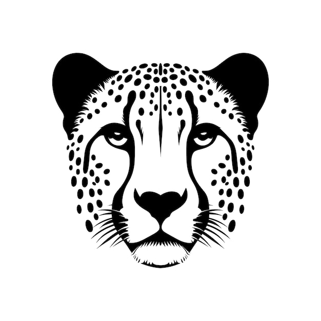 Sigilo y estilo Cheetah Head Silhouette Logo Icono Vector Ilustración