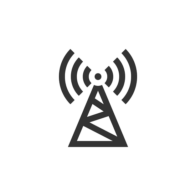 Signal Tower Icon Logo Plantilla Ilustración Diseño Vector EPS 10