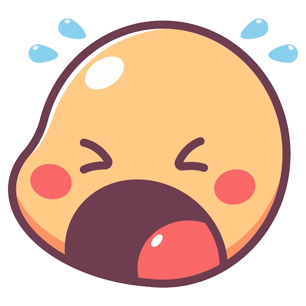 Significado de dibujos animados vectorial de emoticon de llanto aislado en un fondo blanco