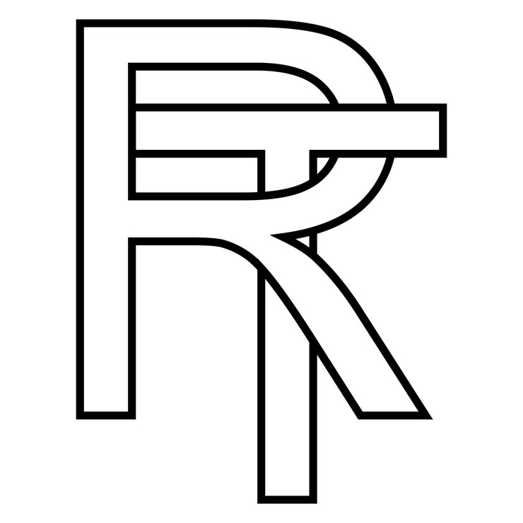 Vector significado del logotipo rt tr icono letras dobles logotipo r t