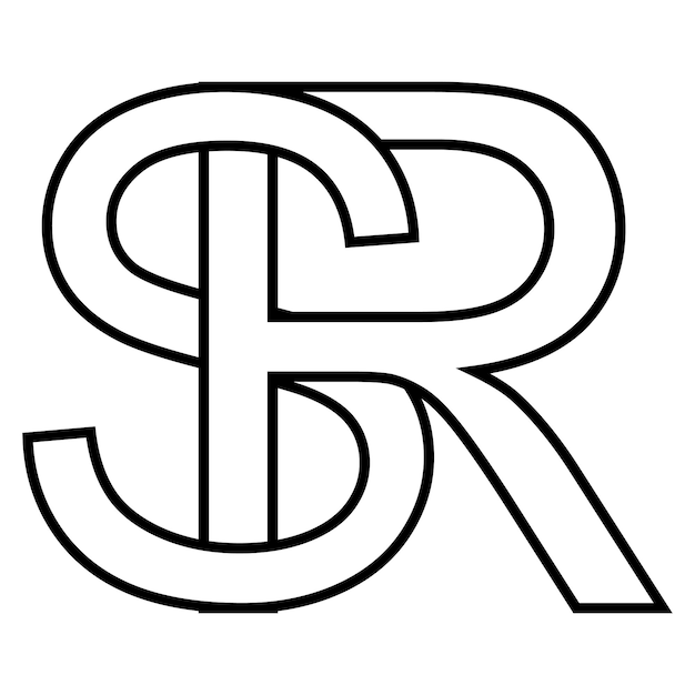 Significado del logotipo sr rs icono letras dobles logotipo r s
