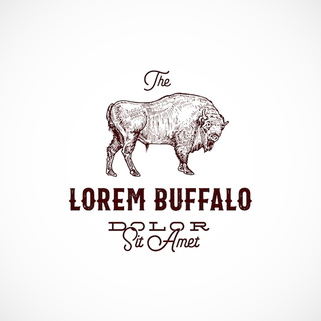 Signo abstracto de búfalo, símbolo o plantilla de logotipo.