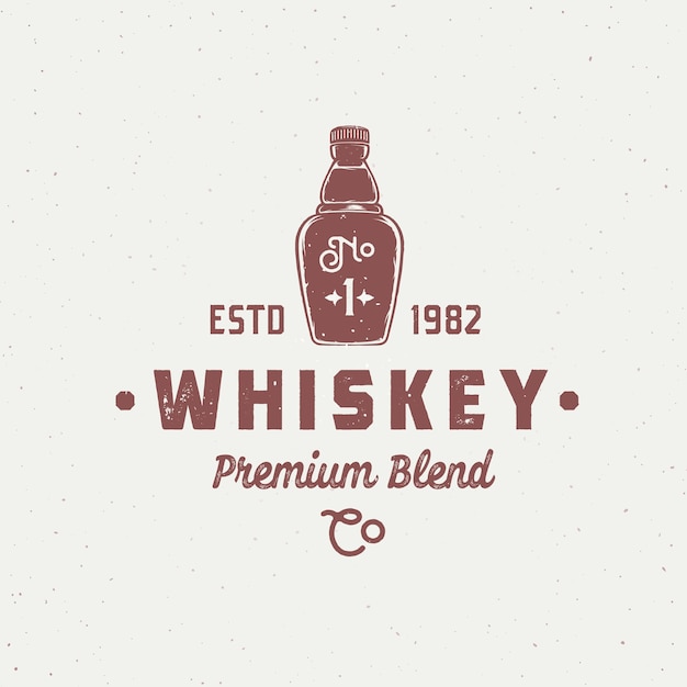 Signo abstracto de whisky de mezcla premium