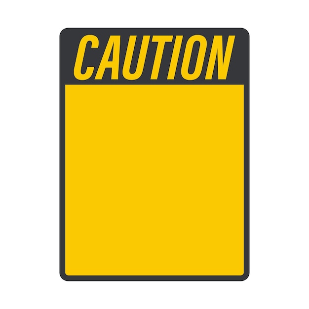 Signo de advertencia amarillo aislado con espacio de texto libre utilizado como alerta industrial y advertencia de seguridad en ha