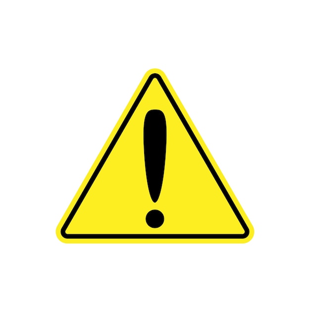 Signo de advertencia amarillo en blanco aisladoVector ilustración