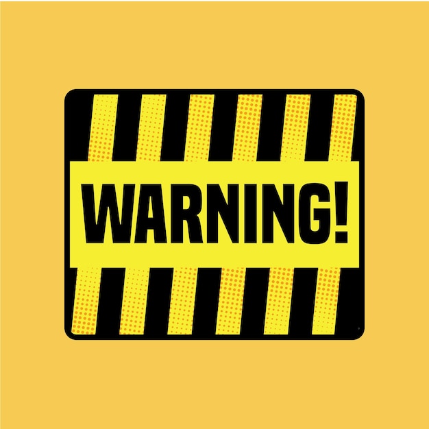 Signo de advertencia amarillo espacio de texto área de mensaje caja pegatina etiqueta objeto mercancía