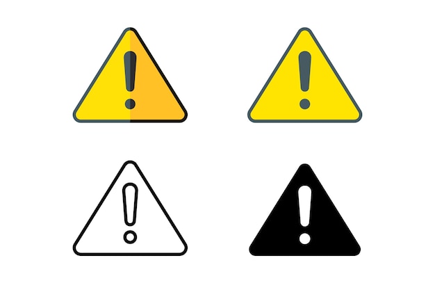 Signo de advertencia amarillo con signo de exclamación Ícono del símbolo de peligro Ilustración vectorial