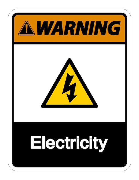 Signo de advertencia de electricidad aislado en fondo blanco Ilustración vectorial