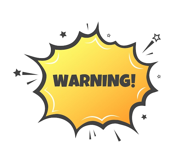 Signo de advertencia Icono de advertencia en forma de explosión amarillo plano Icono vectorial