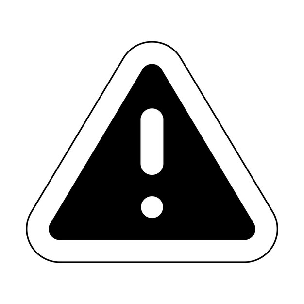 signo de advertencia de icono de advertencia de triángulo de contorno diseño plano vectorial para sitio web móvil