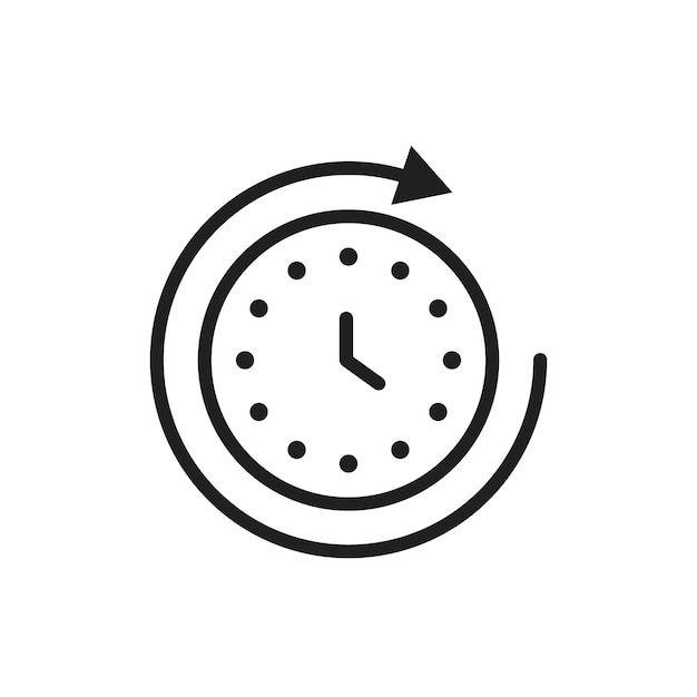 Signo de ajuste del contorno del icono de avance de tiempo
