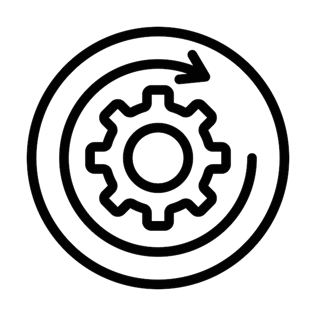 Signo de ajuste del contorno del icono de cambios continuos