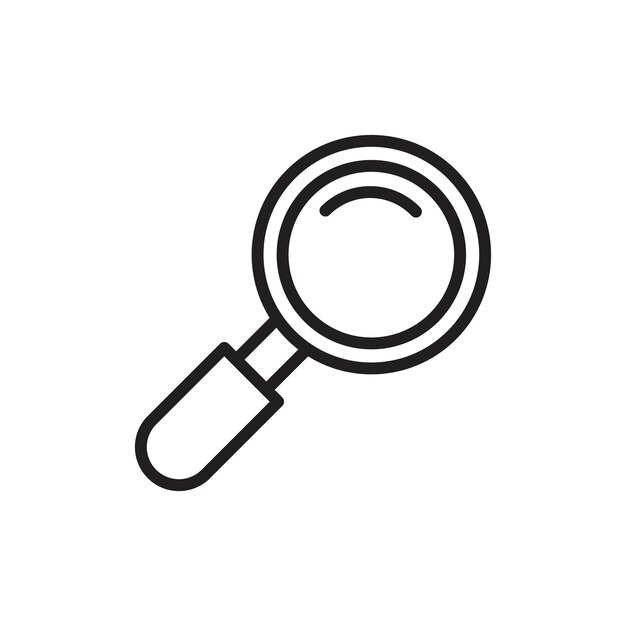 El signo de ajuste del contorno del icono de la lupa