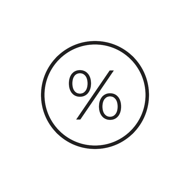 Signo de ajuste del contorno del icono del porcentaje