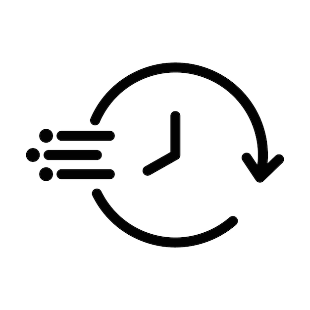 Signo de ajuste del contorno del icono de tiempo rápido