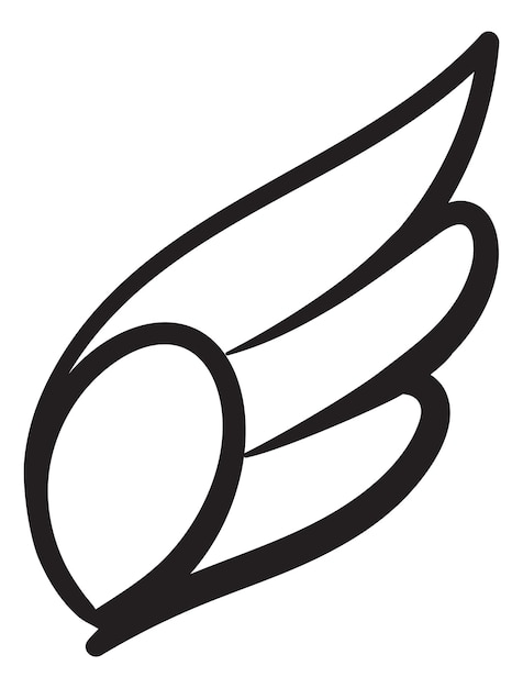 Signo de ala dibujado a mano Bosquejo de plumas lineales