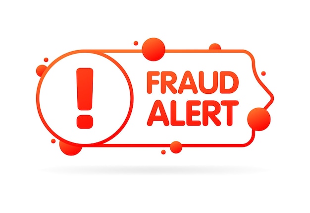 Signo de alerta de fraude Signo de advertencia rojo plano de advertencia de fraude Icono vectorial