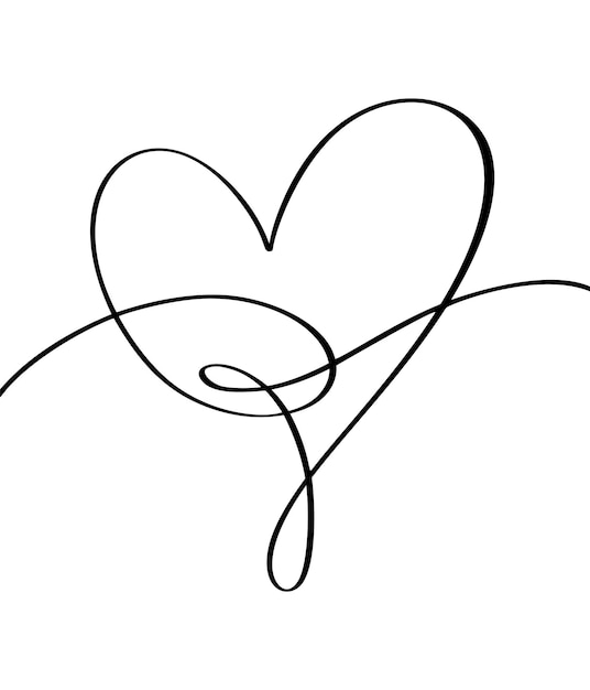 Signo de amor de corazón rizado vectorial para siempre Infinito símbolo romántico vinculado unirse a la pasión y la boda