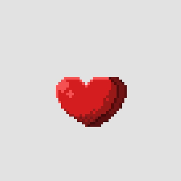 signo de amor en estilo pixel art