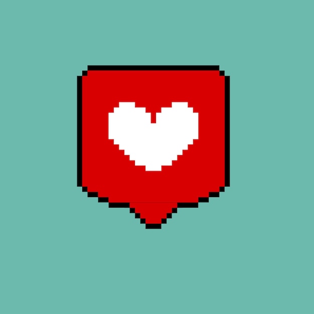signo de amor con estilo pixel art