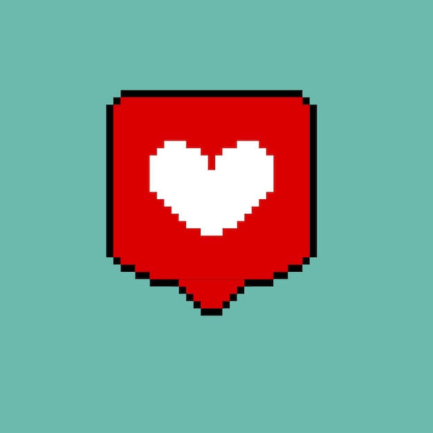 Vector signo de amor con estilo pixel art