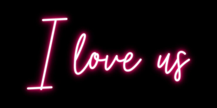 Signo de amor de neón pancarta de caligrafía romántica diseño encantador rosa retro aislado en el fondo