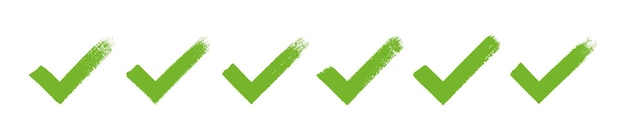 Signo aprobado pintado a mano Ilustración de vector de marca de verificación de estilo grunge