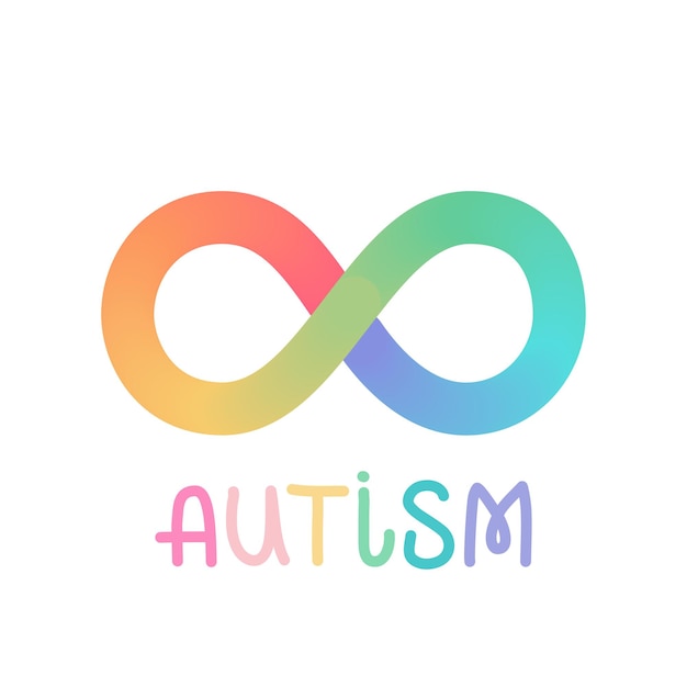 Signo de arco iris infinito ilustración vectorial autismo nuevo símbolo concepto de neurodiversidadxdxa