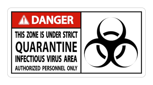 Signo de área de virus infeccioso aislado en fondo blanco Ilustración vectorial EPS10