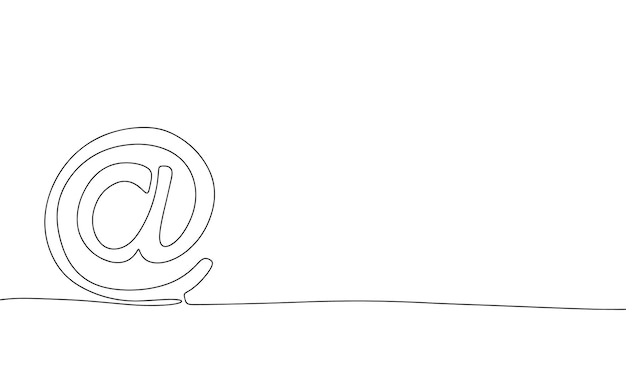 El signo de arroba Línea continua un dibujo Ilustración vectorial Ilustración de línea simple