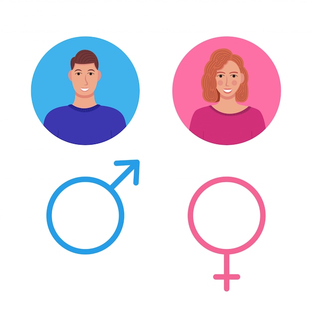 Signo de aseo masculino y femenino, caballero y dama