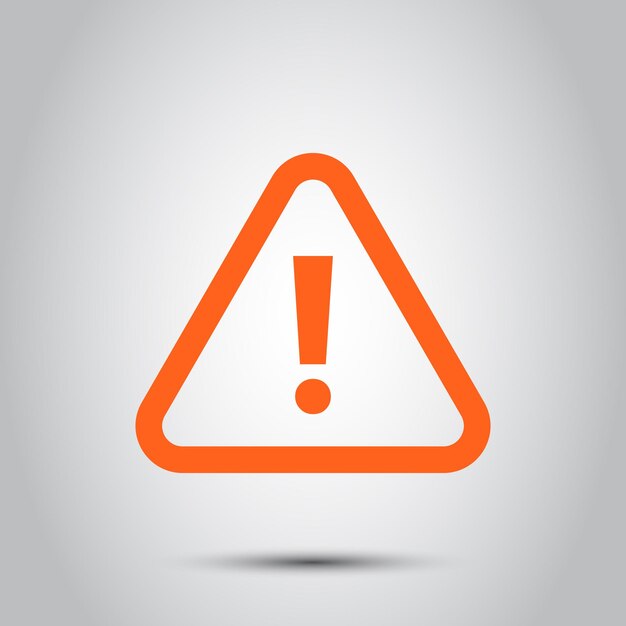 Signo de atención con icono de signo de exclamación en estilo plano Ilustración vectorial de error en un fondo aislado Concepto de negocio de signo de precaución
