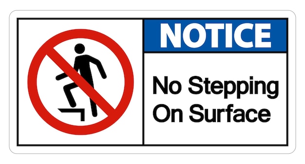 El signo de aviso de no pisar la superficie