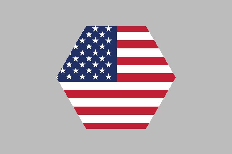 Vector signo de la bandera estadounidense ilustración vectorial de la bandera de los estados unidos de color