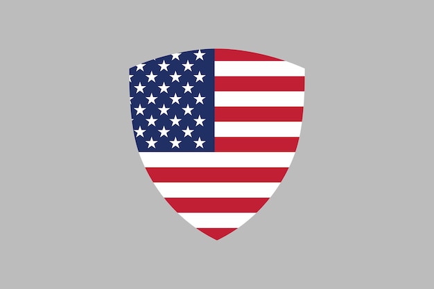 Signo de la bandera estadounidense Ilustración vectorial de la bandera de los Estados Unidos de color