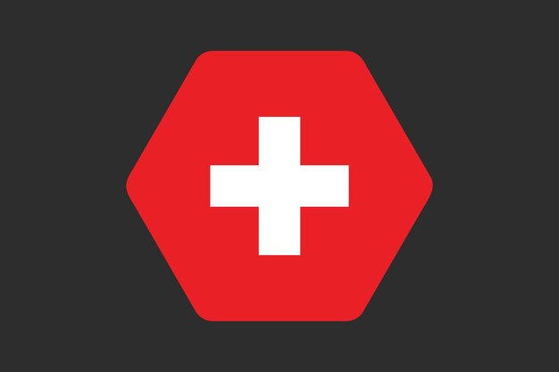 Signo de la bandera de Suiza bandera de Suiza gráfico vectorial bandera del país de Suiza