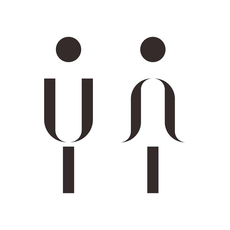 Vector signo de baño y baño para hombres y mujeres icono aislado vector gráfico